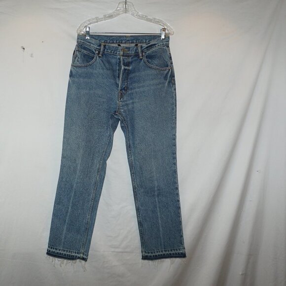 Helmut Lang High Rise Straight Jean Creased Vintage Denim Blue Straight Jeans 30 - Picture 2 of 13
